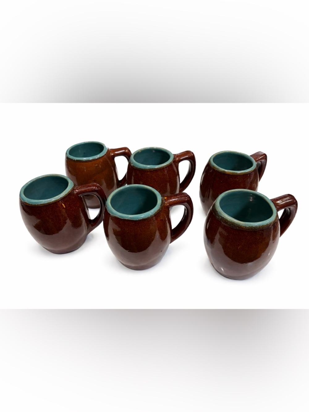 Set of 6 John B. Taylor Country Fare Stoneware Mugs Made In Kentucky USA